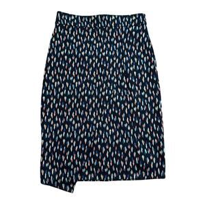 Maeve Anthropologie navy pattern pencil midi skirt size 4